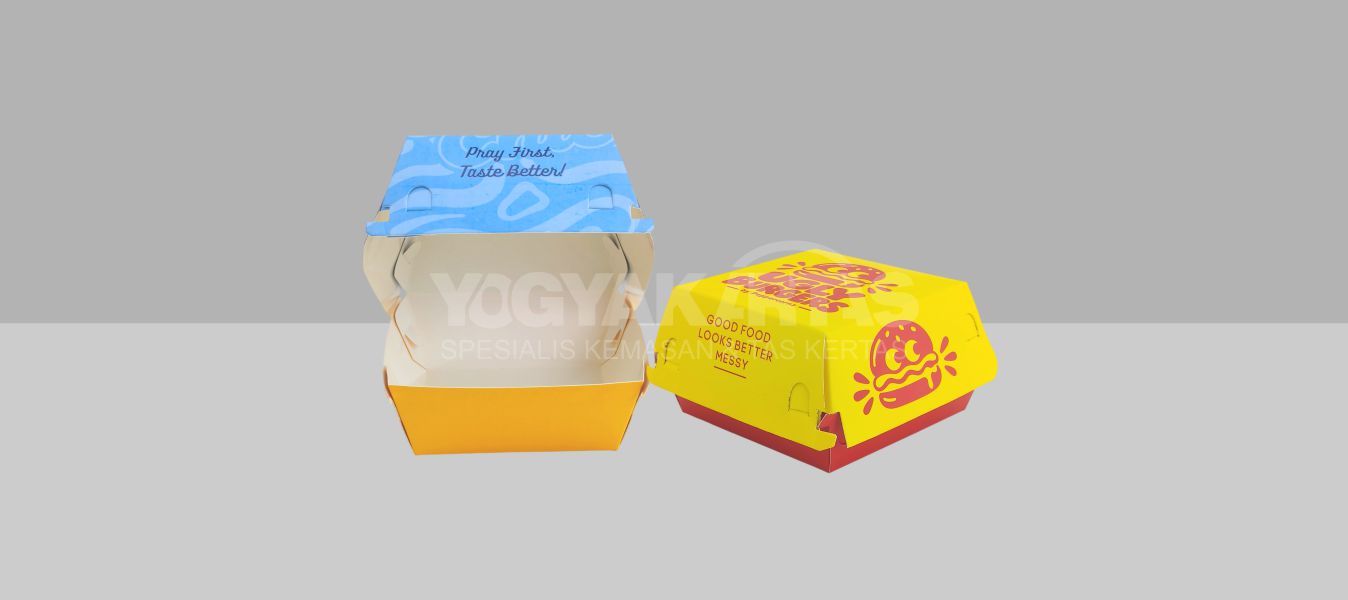 Grosir Dus Burger Custom Murah di Yogyakarta Bikin Bisnis Fast Food mu Makin Profesional!
